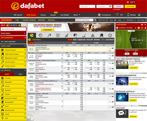 sportdafa.net Dafa Sports page screenshot